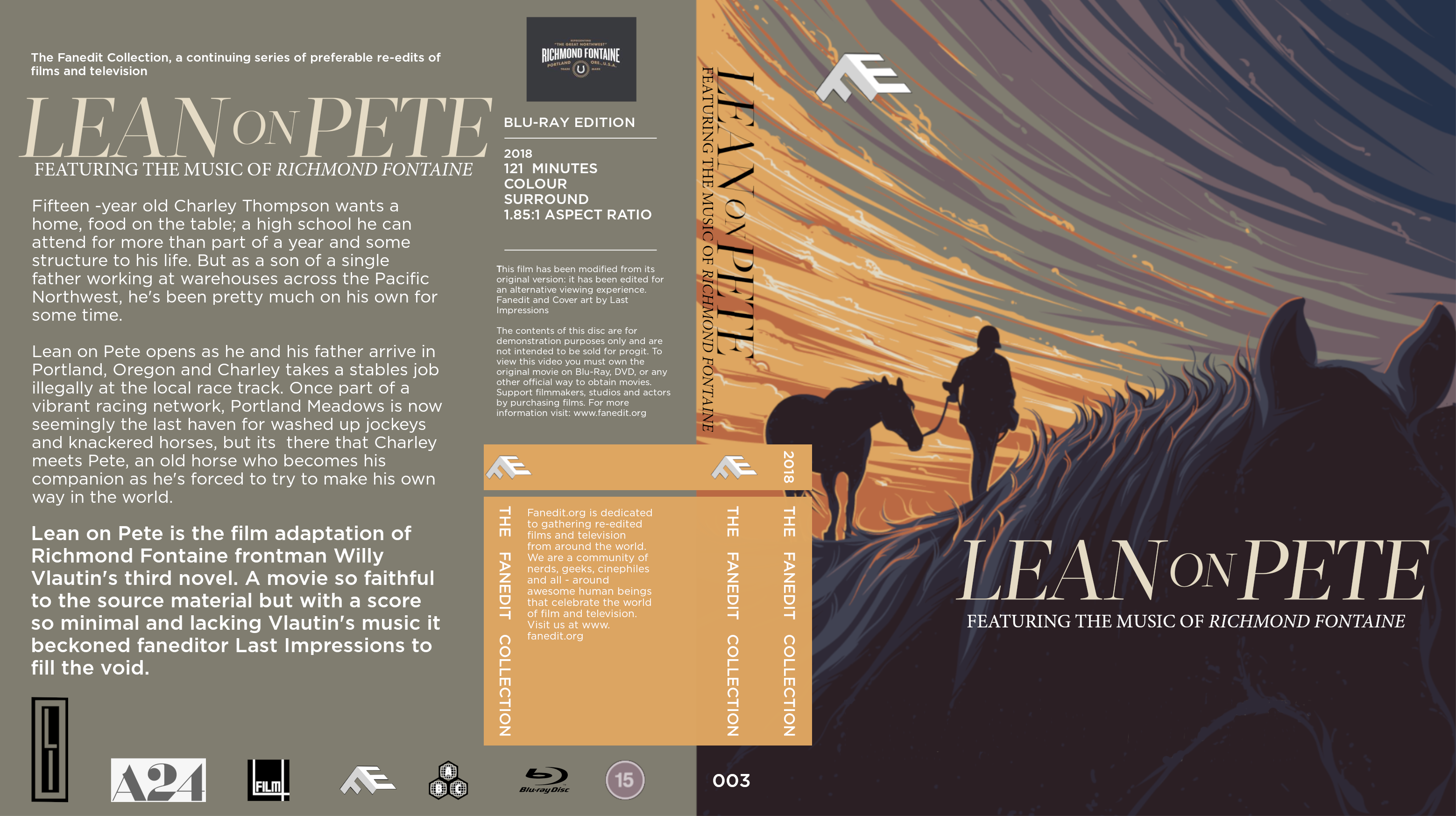 Lean on Pete Fanedit collection bluray cover 2 .png